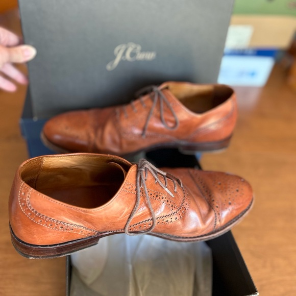 J. Crew Semi-Brogues quality Leather in English Tan Men’s size 10.5 - Picture 4 of 12